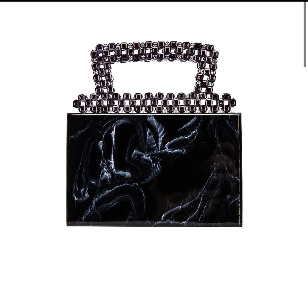 BLACK MARBLE ACRYLIC HANDBAG - REVOLVE